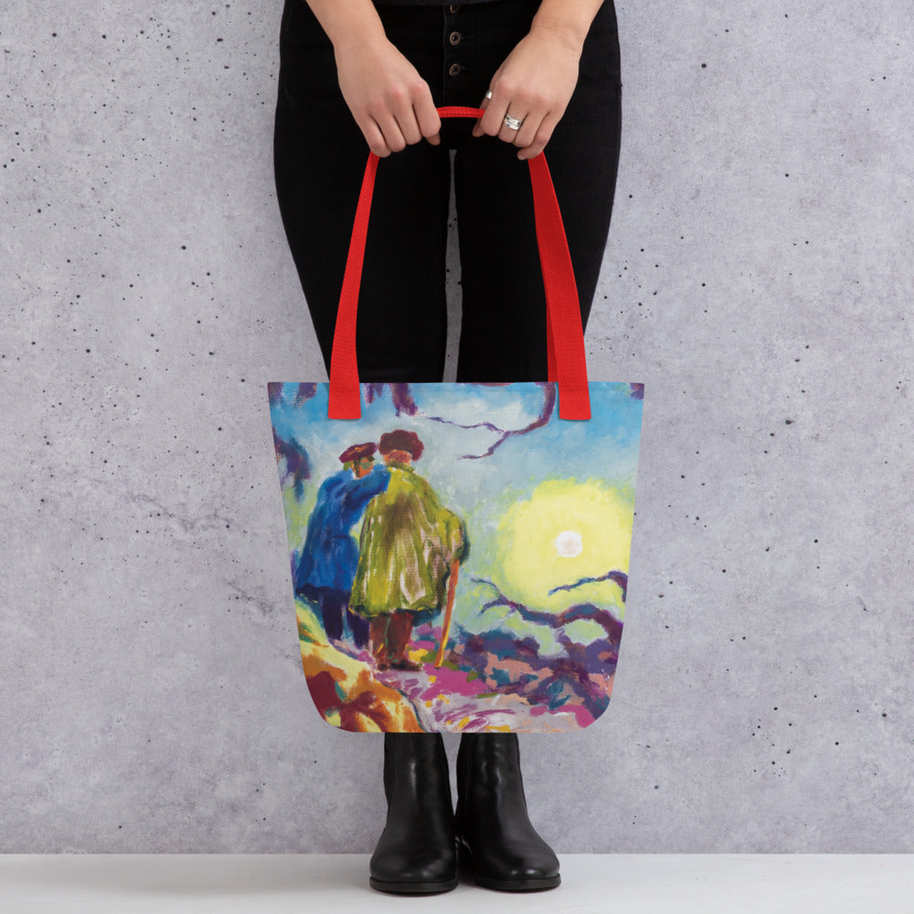 Two Men Watching the Sun Tote Bag