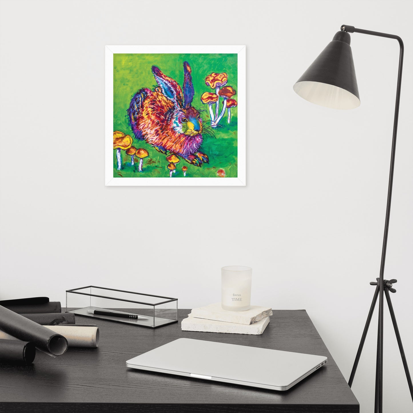 Peeking Bunny Framed Print