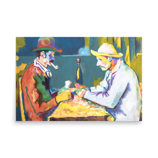 Card Players Glossy Poster