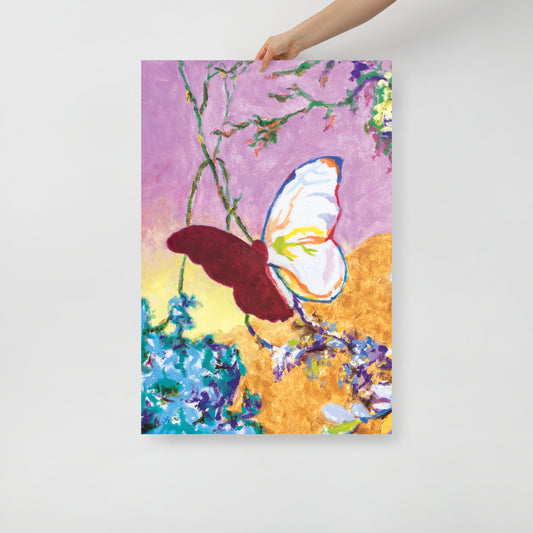 Dusk - Butterfly Glossy Poster