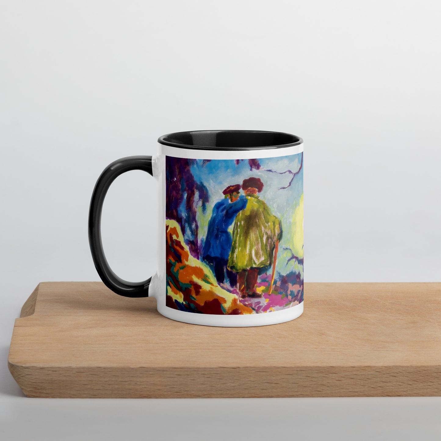 Two Men Watching the Sun Mug with Color Inside
