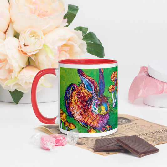 Peeking Bunny Mug with Color Inside